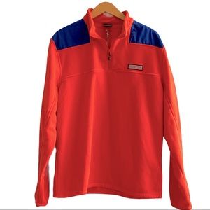 NWT Vineyard Vines Grid Fleece Shep 1/4 zip Men’s L
